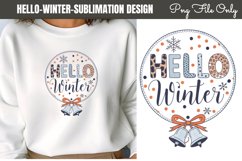 Hello Winter Holiday blessings Sublimation Design Clipart Product Image 1