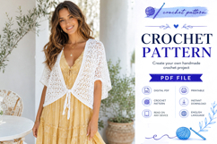Lacy Flutter Sleeve Cardigan Crochet Pattern PDF Product Image 2