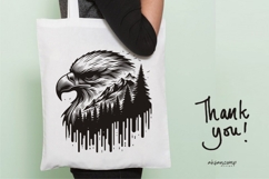Eagle Silhouette Vector with Forest Landscape Product Image 5
