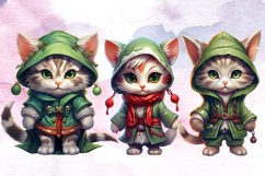 Cute Cat Christmas Sublimation Bundle, Cat Christmas Clipart Product Image 6