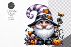 Halloween clipart, Halloween gnome clipart, Gnome clipart Product Image 1