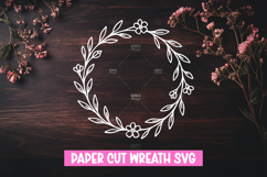 30 Paper cut floral wreath SVG for paper cutting Product Image 6