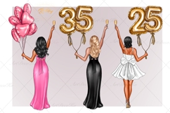 Birthday clipart, Curvy girl clipart, Best friend clipart Product Image 5
