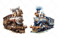 Vintage Train Sublimation Clipart Bundle | Watercolor Train Product Image 5