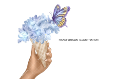 Hello Summer clipart, Ferris wheel carnival Hydrangea PNG Product Image 6