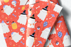 Cute Halloween Seamless Patterns Hand Drawn Ghosts Product Image 8