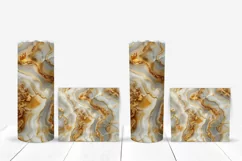 White Gold Marble Tumbler Sublimation, Gold Tumber Designs Product Image 5