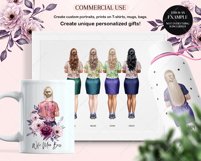 Woman in Floral Blouses Clipart PNG Product Image 5