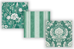 Emerald Toile Digital Paper Pack, Vintage Floral Toile Product Image 5