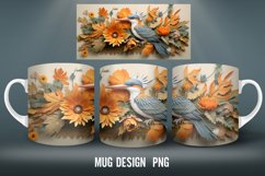 Sculpture Bird Mug Wrap | Sublimation Coffee Cup Designs Product Image 5