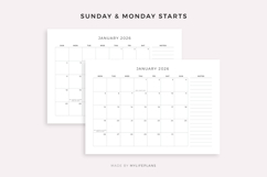 2026 Monthly Planner with Holidays, Landscape, Printable Product Image 5