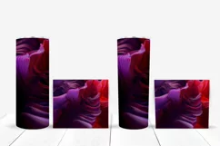 Liquid Waves Tumbler Template, Purple Tumbler Sublimation Product Image 5