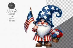 Patriotic Gnome, Patriotic Sublimation, 4th of July Product Image 1