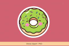 Donut Clipart PNG | Cute Donut Digital Download | Watercolor Product Image 1