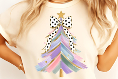 Hand Painted Coquette Christmas Tree PNG, Christmas Tree PNG Product Image 5