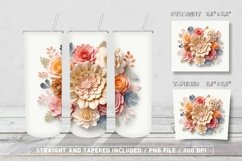 3D Florals Flowers Tumbler Wrap PNG Bundle Product Image 6