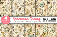 Ephemera Spring Butterfly Junk Journal JPG Product Image 1
