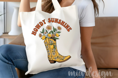 Howdy Sunshine PNG Cowboy Boot Western Sublimation Product Image 4
