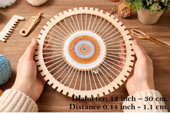 Circle weaving loom 12 inch 30 cm digital download file Product Image 5
