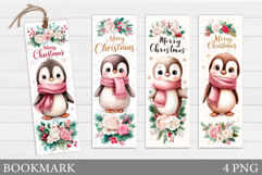 Christmas Penguin Bookmark. Christmas Bookmark Printable Product Image 1