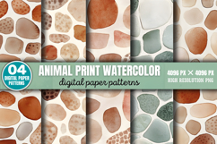 Animal Print Watercolor Patterns Digital Paper Background PN Product Image 3