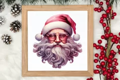 Vintage Black Pink Santa Claus Sublimation Clipart Product Image 4