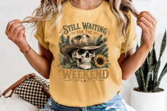 Cowboy Skull PNG Still Waiting For The Weekend Sublimation Product Image 5
