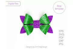 Bow svg Hairbow svg Hair bow template Faux leather bow Svg Product Image 6