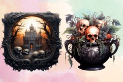 Gothic Antique Halloween Clipart Bundle, Gothic Antique Hall Product Image 6