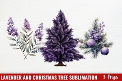 Lavender And Christmas Tree Sublimation Clipart Product Image 1