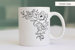 Hand Drawn Peonies Floral Corner SVG Product Image 5