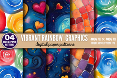 Vibrant Rainbow Graphics Backgrounds Bundle JPG Product Image 6