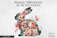 Floral Easter Silhouettes, Spring Clipart PNG BUNDLE. Product Image 9