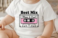 Best Mix Mom and Dad Cute Onesie Boy and Girl Baby Quote SVG Product Image 3