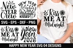 Happy New Year SVG Design - New Year Wishes and Midnight Product Image 1