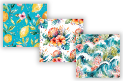 Tropical Floral Bundle Pack, Summer Seamless Patterns Product Image 5