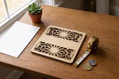 Personalized Coaster SVG | Laser Cut Split Drink Mat Product Image 1