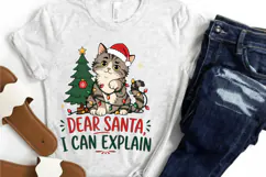 Cat Christmas PNG, Dear Santa I Can Explain PNG, Funny Tabby Product Image 3