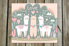 Valentine alpaca | scandi Skinny tumbler sublimation design Product Image 5