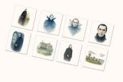Dracula Gothic Watercolor Clipart Bundle Romantic Vampire Product Image 5