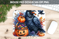 Watercolor Crow Mouse Pad Sublimation - Animal PNG Product Image 1