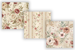 Cozy Cottage Toile Digital Paper Pack, Vintage Floral Toile Product Image 5
