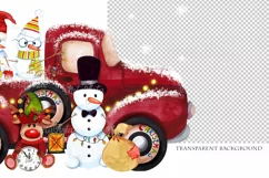 Snowmen and reindeer with gifts on the Christmas truck! Product Image 3