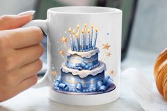 Blue Christmas Watercolor Clipart, Blue Christmas Sublimatio Product Image 5