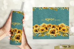 MOTIVATION sunflower tumbler wrap sublimation design png Product Image 1