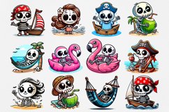 Cool summer Skeleton clipart BUNDLE. PNG. Product Image 5