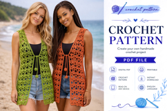 Vintage Lace Crochet Vest Pattern PDF Product Image 1