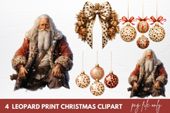 Leopard Print Christmas Clipart Sublimation Product Image 1