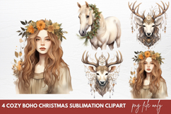 Cozy Boho Christmas Sublimation Clipart PNG Product Image 1