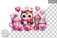 Valentine&#039;s Day Owl - Valentine Clipart Sublimation Product Image 1
